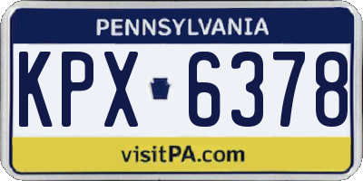 PA license plate KPX6378