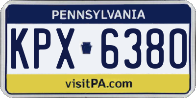 PA license plate KPX6380