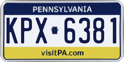 PA license plate KPX6381