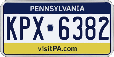 PA license plate KPX6382