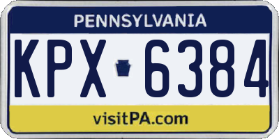 PA license plate KPX6384