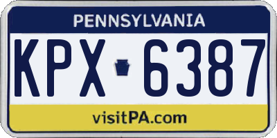 PA license plate KPX6387