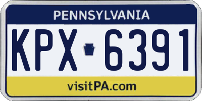 PA license plate KPX6391
