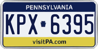 PA license plate KPX6395