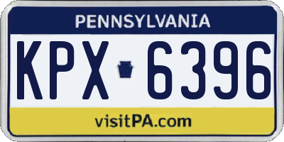 PA license plate KPX6396