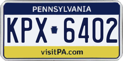 PA license plate KPX6402