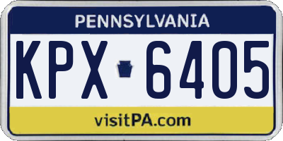 PA license plate KPX6405
