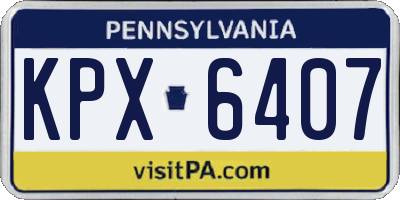 PA license plate KPX6407