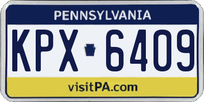 PA license plate KPX6409