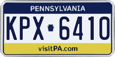 PA license plate KPX6410