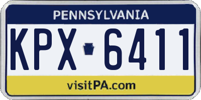PA license plate KPX6411