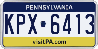 PA license plate KPX6413