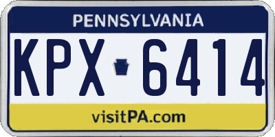 PA license plate KPX6414