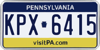 PA license plate KPX6415