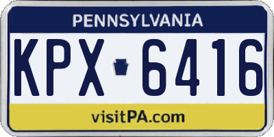 PA license plate KPX6416