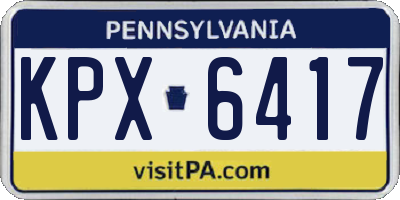 PA license plate KPX6417