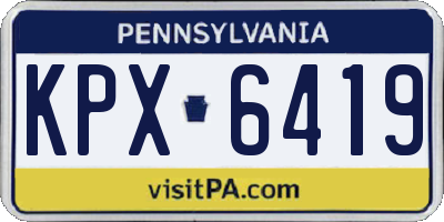 PA license plate KPX6419