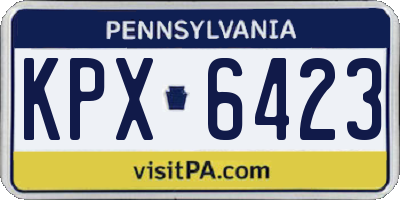 PA license plate KPX6423