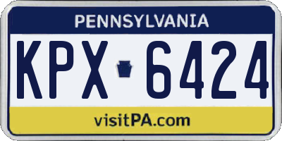 PA license plate KPX6424
