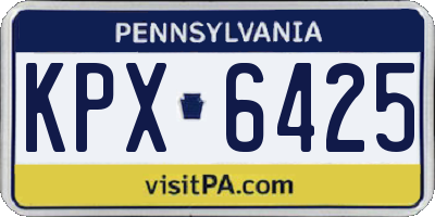 PA license plate KPX6425