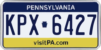PA license plate KPX6427