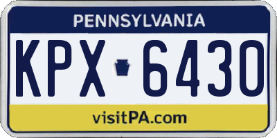 PA license plate KPX6430
