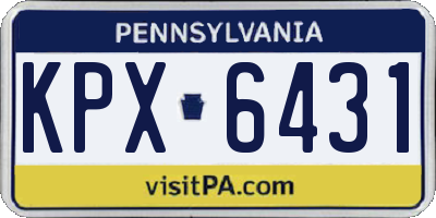 PA license plate KPX6431