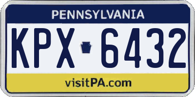 PA license plate KPX6432