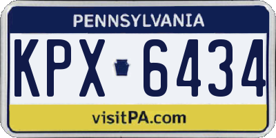 PA license plate KPX6434