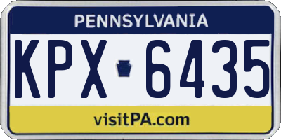 PA license plate KPX6435