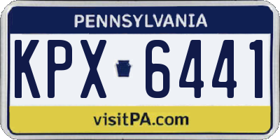 PA license plate KPX6441