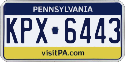 PA license plate KPX6443