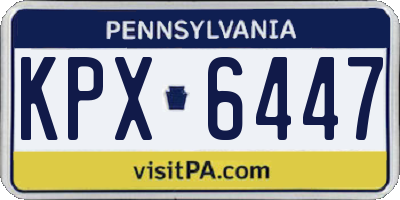 PA license plate KPX6447