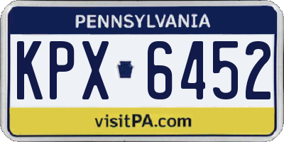 PA license plate KPX6452