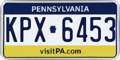 PA license plate KPX6453