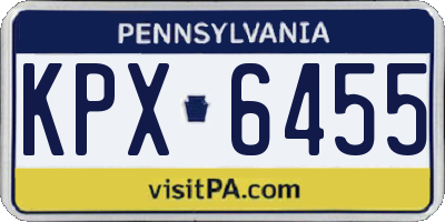 PA license plate KPX6455