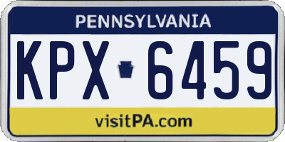PA license plate KPX6459