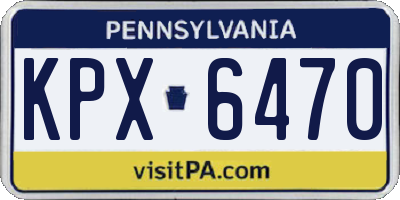 PA license plate KPX6470