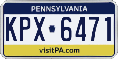PA license plate KPX6471