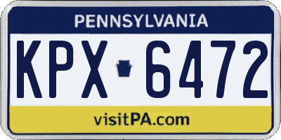 PA license plate KPX6472