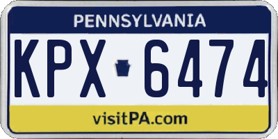 PA license plate KPX6474