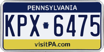 PA license plate KPX6475