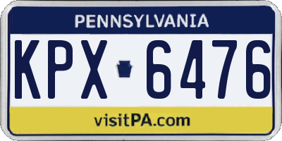 PA license plate KPX6476