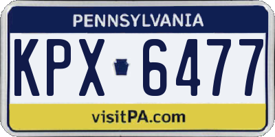 PA license plate KPX6477