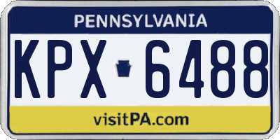 PA license plate KPX6488
