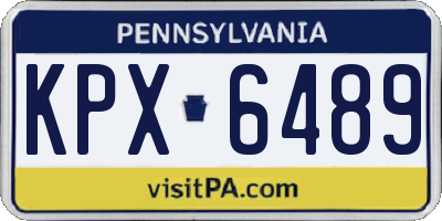 PA license plate KPX6489