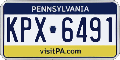 PA license plate KPX6491