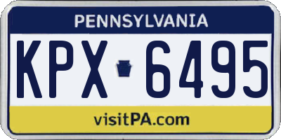 PA license plate KPX6495