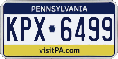 PA license plate KPX6499