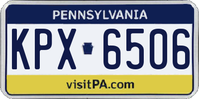 PA license plate KPX6506